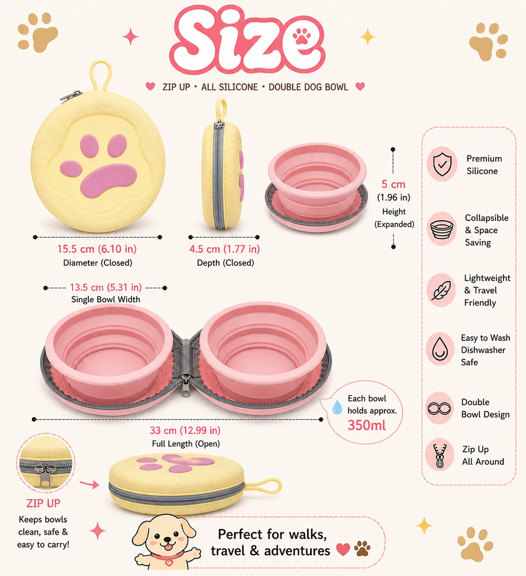 Collapsible Double Dog Bowl - Image 8