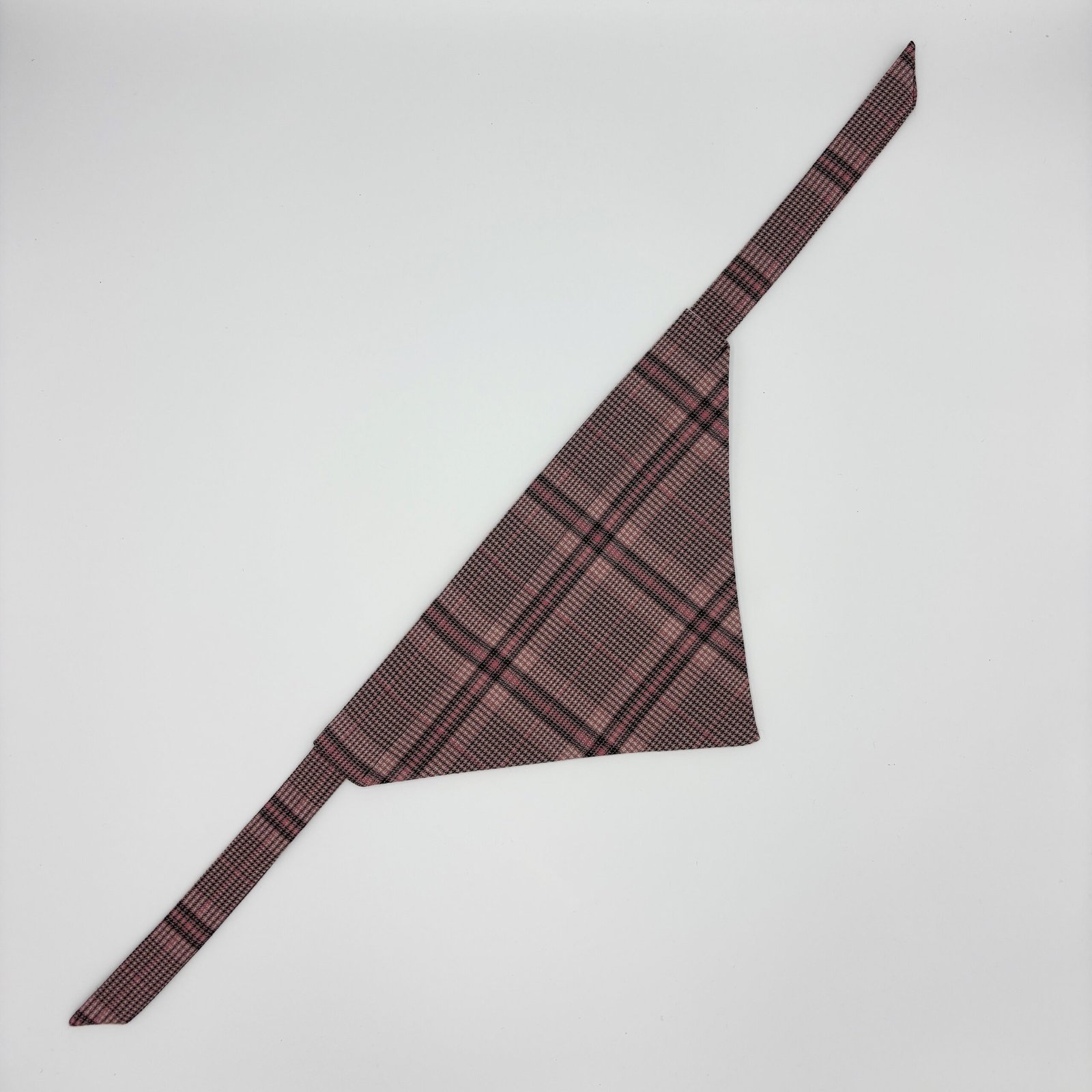 Poochi dog bandana in classic pink check fabric. made in London
