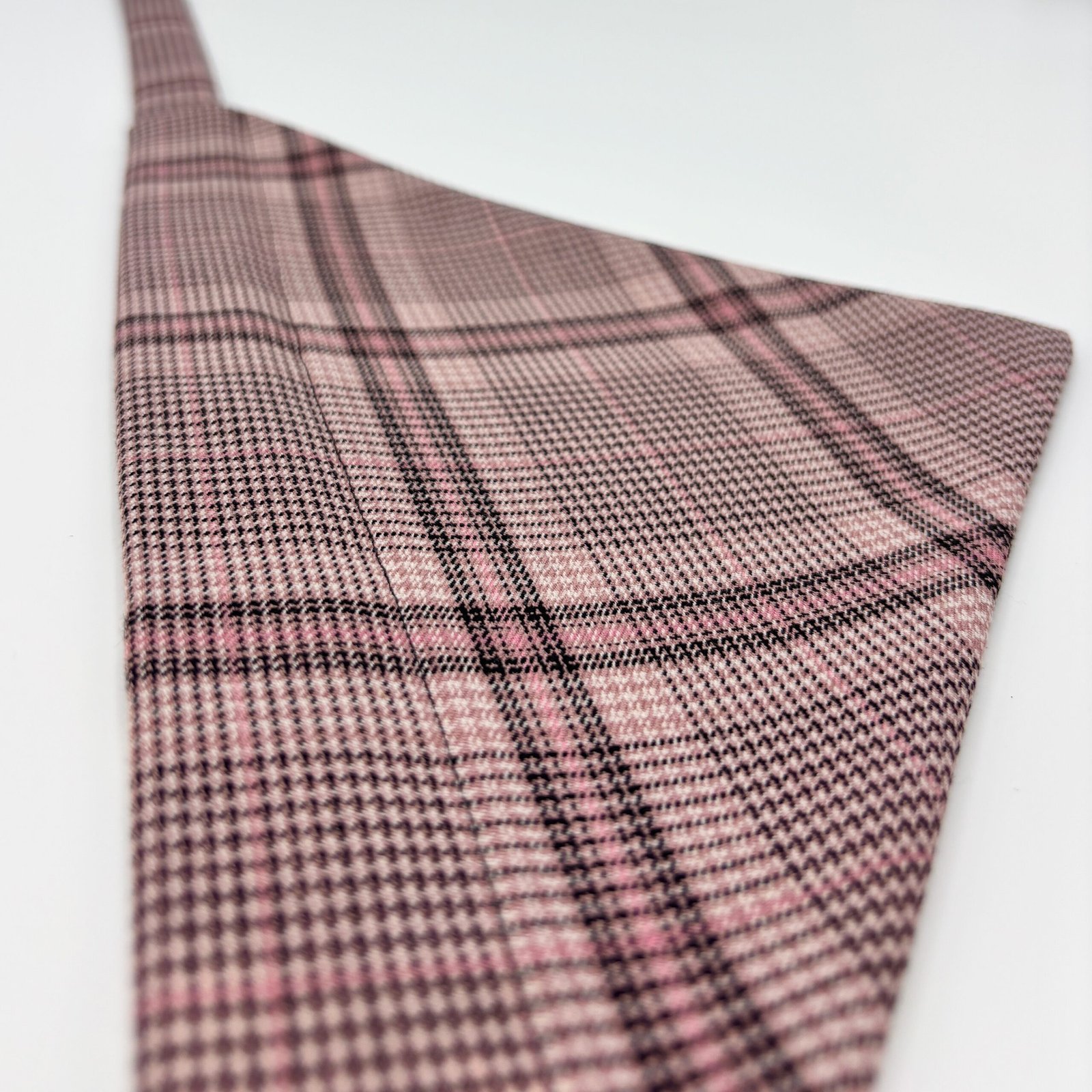 Poochi dog bandana in classic pink check fabric. made in London