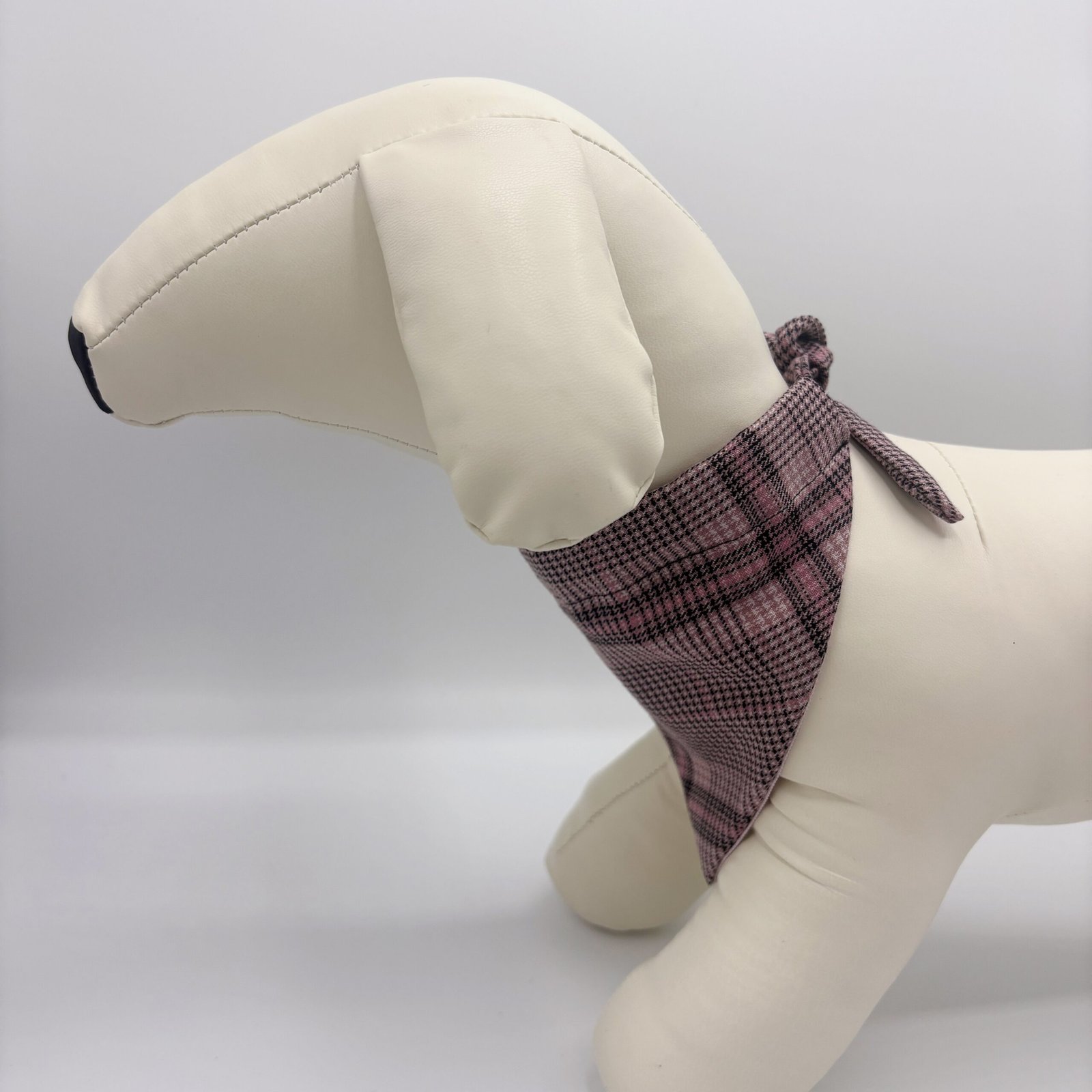 Poochi Dog Bandana classic pink check fabric. made in London