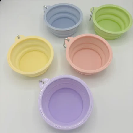 Collapsible Silicone Dog Bowl with Clip